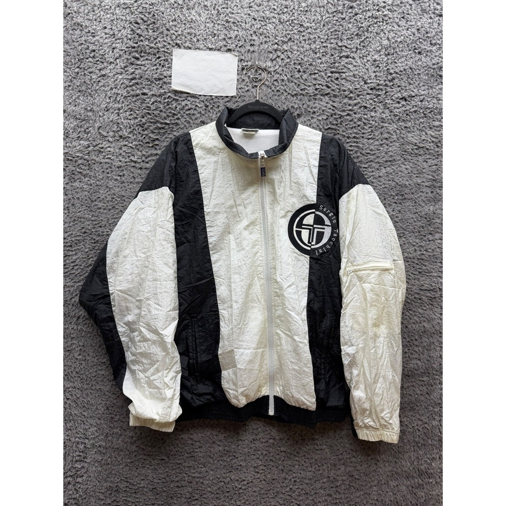 Vintage 90s Sergio Tacchini Logo Embroidered Windbreaker Track Jacket Size 42